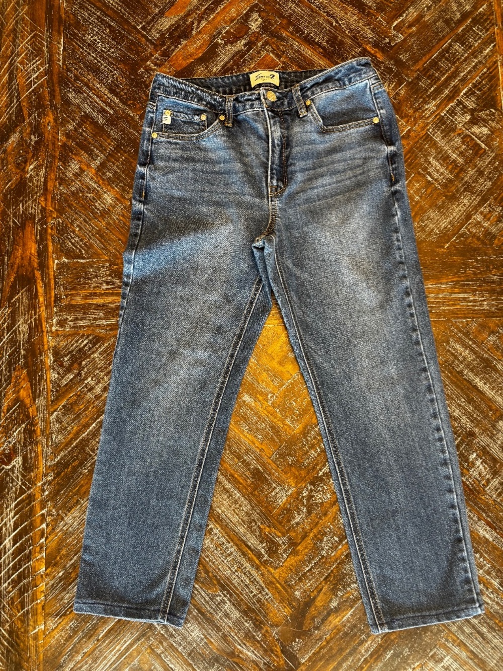 Seven7 Women’s Straight Leg Jeans Size 6 Medium Wash Stretch Denim